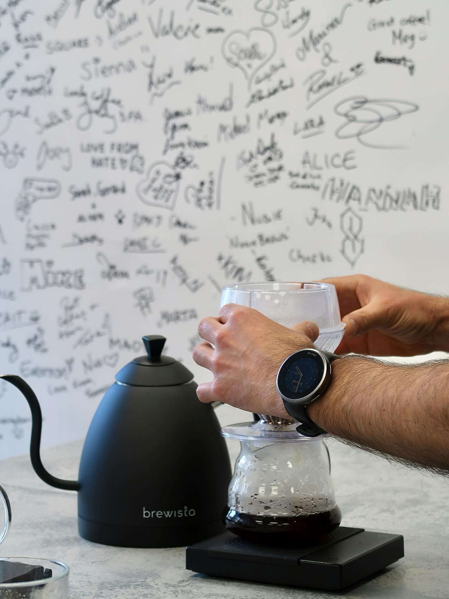 V60 pour-over with Brewista kettle